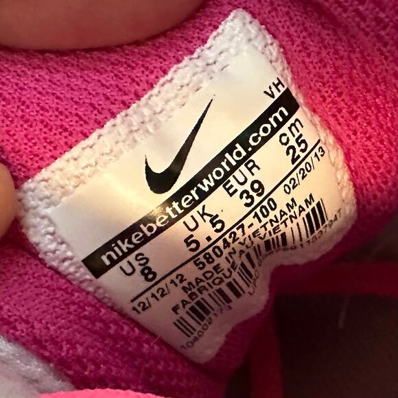 NIKE DART 580427-100 White Pink Lace Up RUNNING WALKING SNEAKER‎ Shoes Women’s 8 - Picture 8 of 9